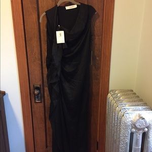 Thakoon black silk evening dress